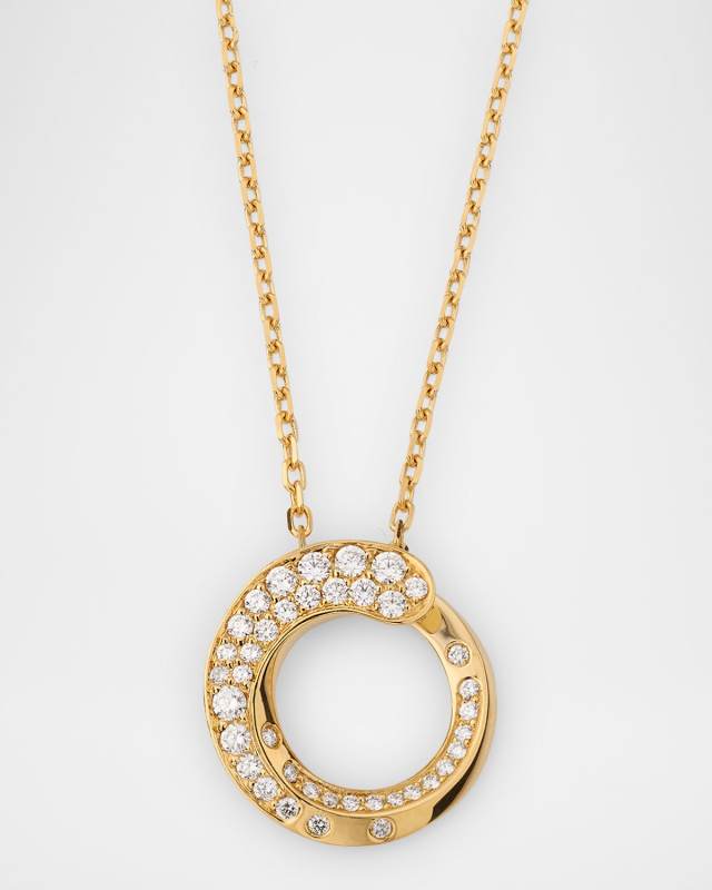 18K Yellow Gold Crivelli Diamond Circle Pendant